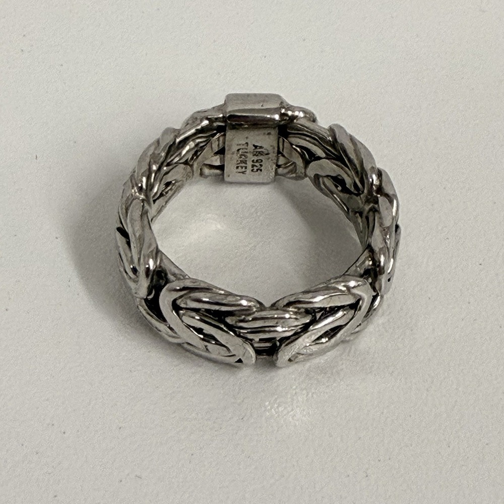 AK Atasay Kuyumculuk Sterling Silver Chain Band Ring Weighs 5 Grams Size 7 3/4 - Picture 5 of 11